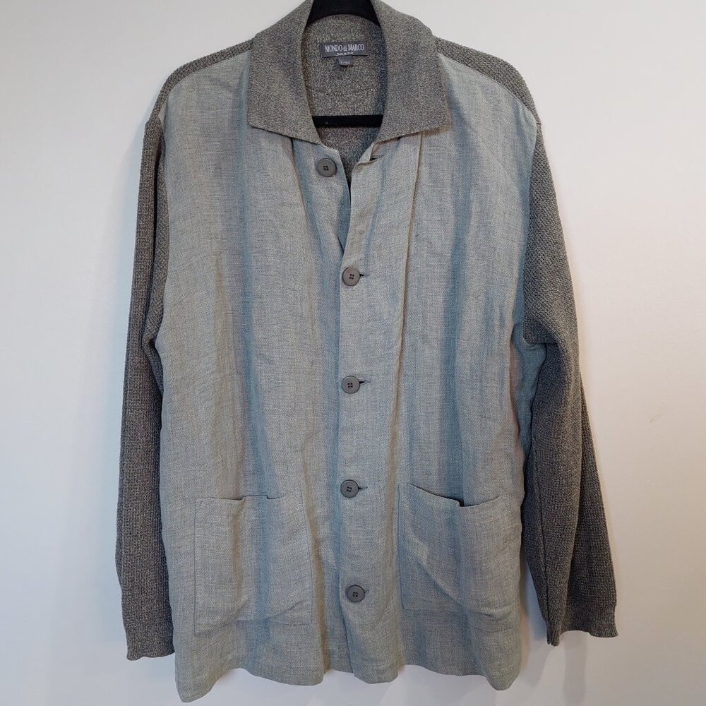 1980〜90's "MONDO di Marco" Textured Linen Blend Beige Jacket Made in Italy Sz L